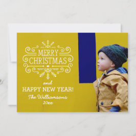 Vintage God jul Snowflake Helgdag Photo Julkort