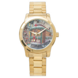 Vintage God Jul Streetcar i Snö Armbandsur