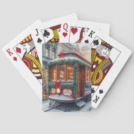 Vintage God Jul Streetcar i Snö Casinokort