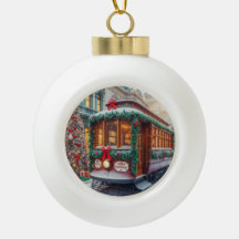 Vintage God Jul Streetcar i Snö