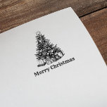 Vintage God jul Träd Gräs i gåvor Stämpel<br><div class="desc">En vintage God jul frimärke med julgran och gåvor.</div>