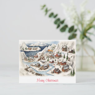 Vintage God Jul Vykort