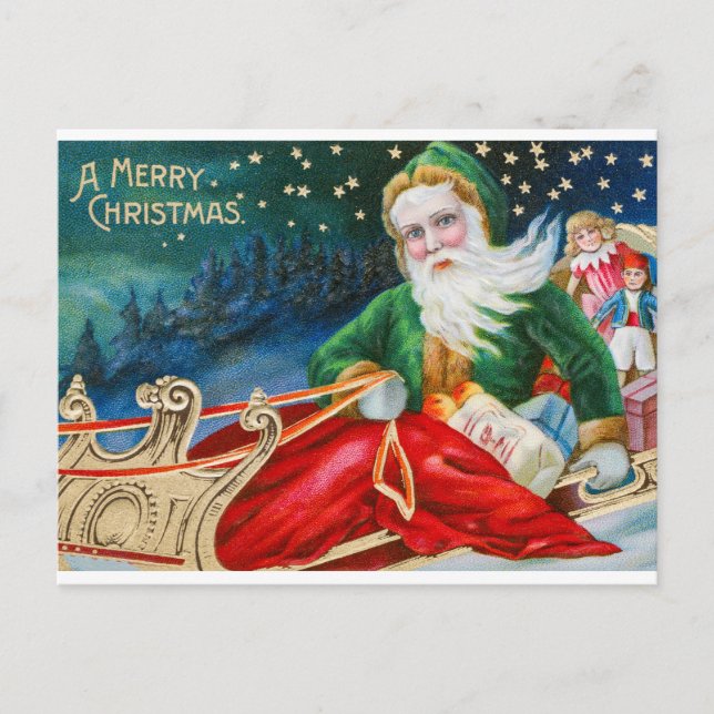Vintage God Jul  Vykort (Framsida)