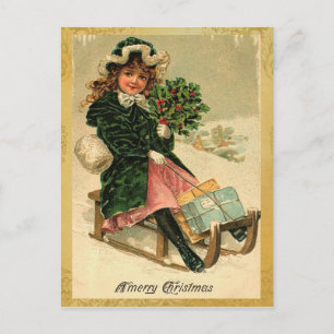 Vintage God jul vykort