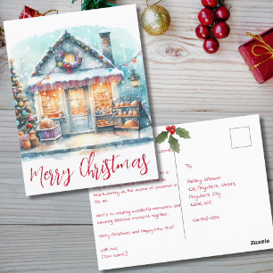 Vintage God jul Winter Scene-typografi Vykort
