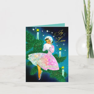 Vintage God Julljus, iridescent glitter Inbjudan