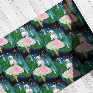Vintage God Julljus, iridescent glitter Presentpapper
