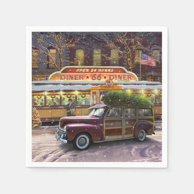 Vintage God Middag Pappersservett (Framsidan)