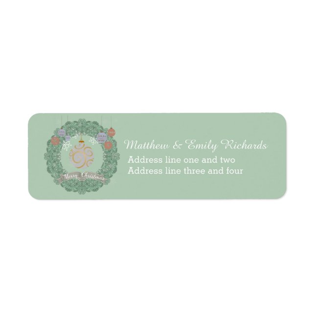 Vintage God Personlig Grönt Returadress Etikett (Framsidan)