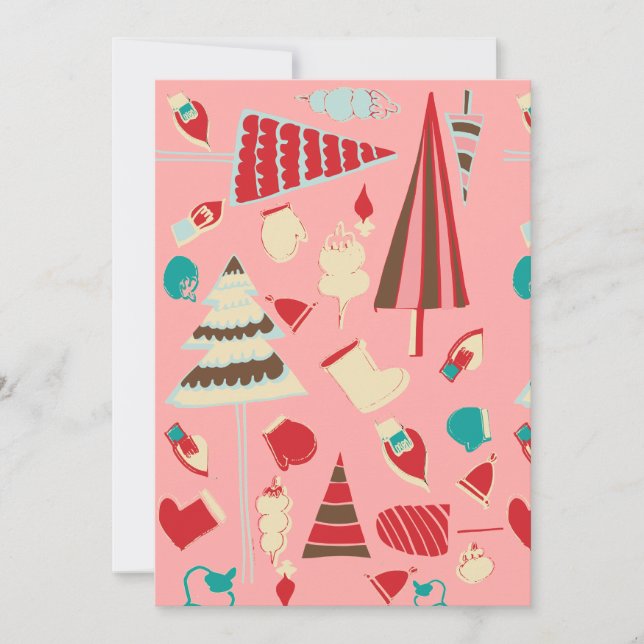 Vintage God Rosa Julkort (Framsida)