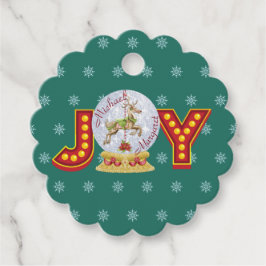 Vintage God snö, snöflingor Gåvor Etiketter