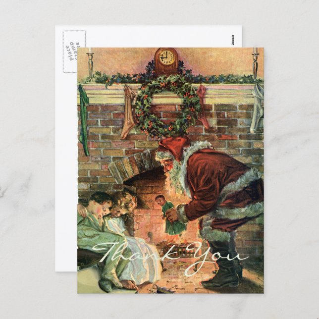 Vintage God Tack Helg Vykort (Fram/baksida)