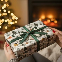 Vintage God Village Wrapping Papper