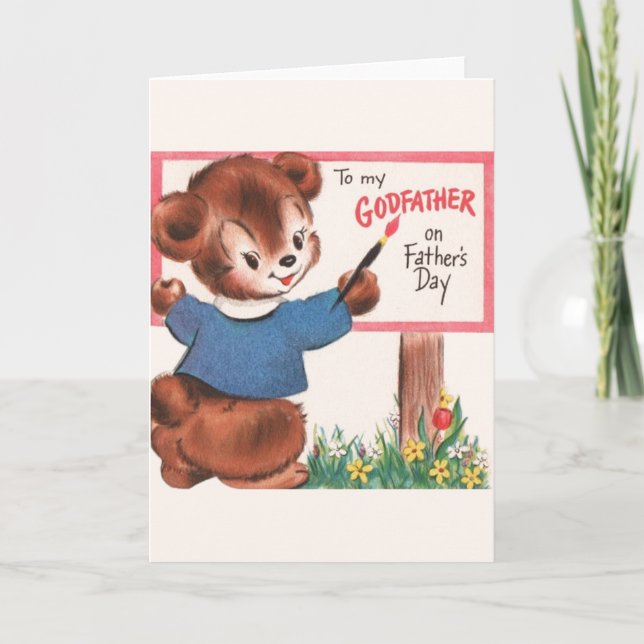 Vintage Godfather Fars dag Card Kort (Framsida)