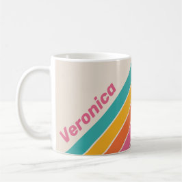 Vintage Godis Regnbågsränder med Namn Kaffemugg