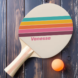 Vintage Godis Regnbågsrandigt med Namn Pingisracket