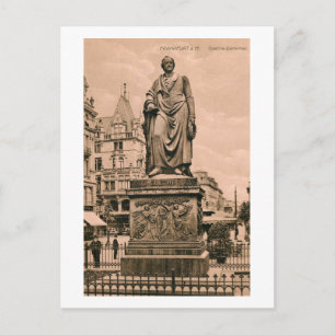 Vintage Goethe Monument Frankfurt Tyskland Vykort