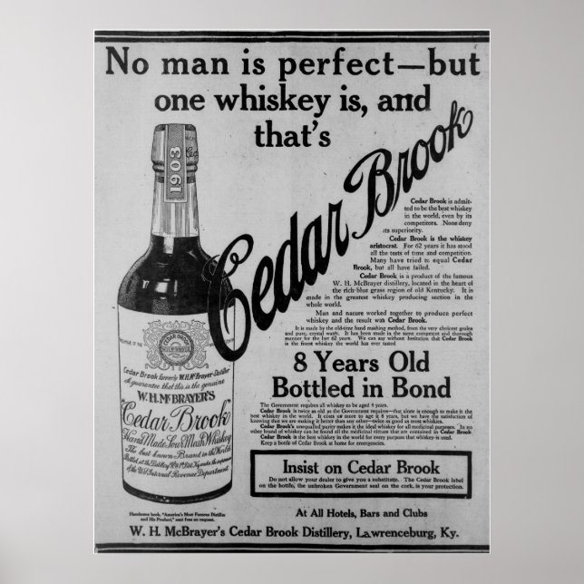 vintage Gold cedar brook whiskey Poster (Framsidan)