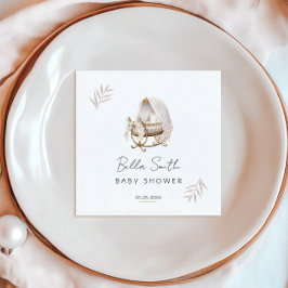 Vintage Gold Cradle Baby Shower Napkins Pappersservett