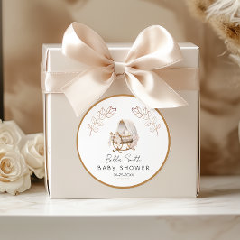 Vintage Gold Cradle Baby Shower Runt Klistermärke