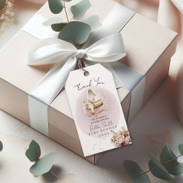Vintage Gold Cradle Baby Shower Thank You Gift Tag Presentetikett