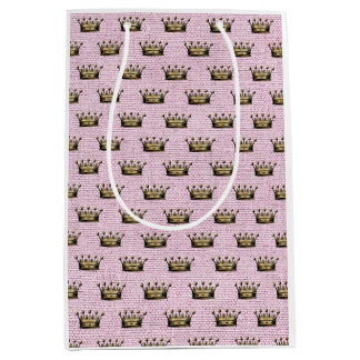 Vintage Gold Crown Royal Pattern Pink Princess