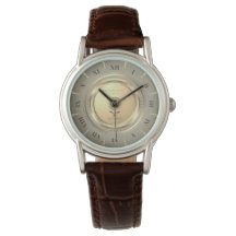Vintage Gold Roman Numeral Brown Leather Custom