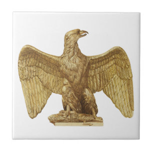 Vintage Golden American Eagle Patriotisk Konst Kakelplatta