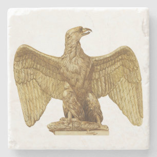 Vintage Golden American Eagle Patriotisk Konst Stenunderlägg