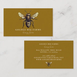 Vintage Golden Bee Honeybee Biodlaren Apiary Visitkort