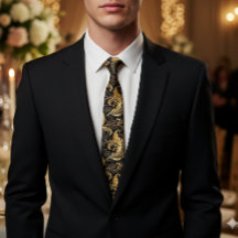 Vintage Golden Blommigt Löv