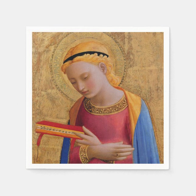 Vintage Golden Christian Heliga Figur Pappersservett (Framsidan)