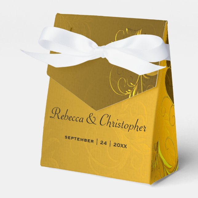 Vintage Golden Elegance Bröllop Presentaskar (Framsidan Sidan)