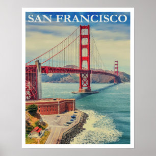 Vintage Golden Grind Bridge-målning Poster