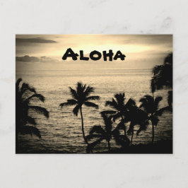 Vintage Golden Hawaiian Sunset Vykort