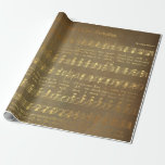Vintage Golden jul Lakan Music Presentpapper<br><div class="desc">Jolly gammal saint nicholas guld foil som slår pappert.</div>