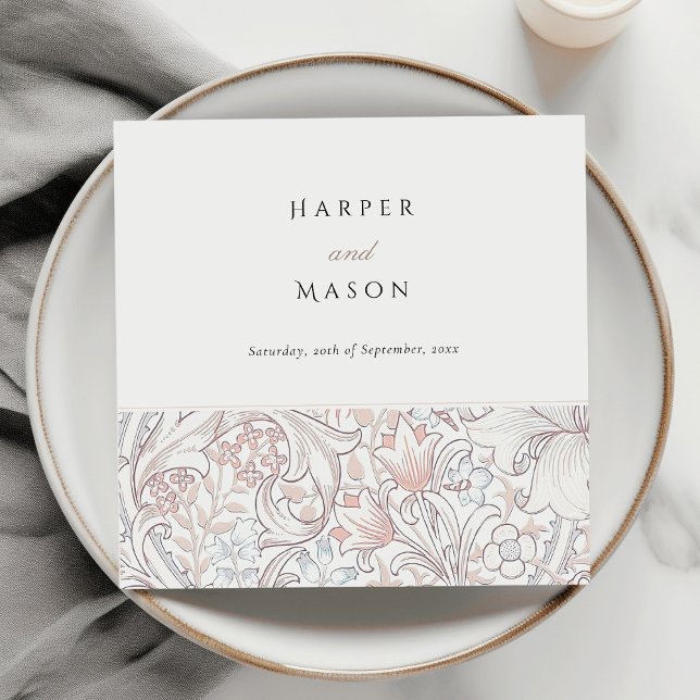 Vintage Golden Lilies William Morris Bröllop Pappersservett (Skapare uppladdad)