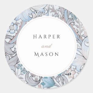 Vintage Golden Lilies William Morris Bröllop Runt Klistermärke