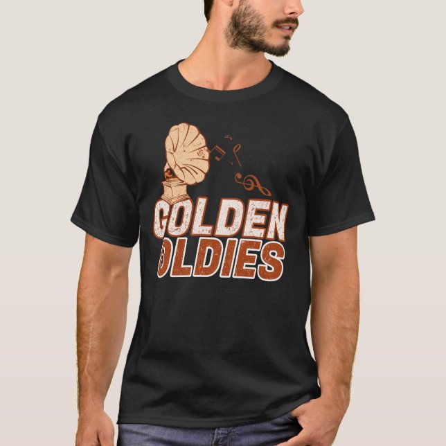 Vintage Golden Oldies Music T-Shirt (Framsida)
