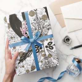 Vintage Golden Ornamental Polka dots Mönster Presentpapper