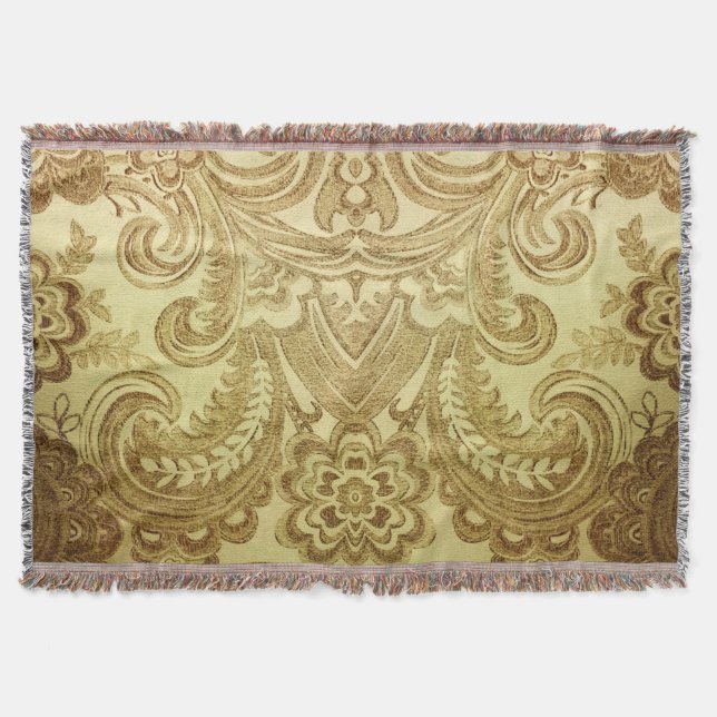 Vintage Golden Paisley Iranian Classic | Filt (Framsidan)
