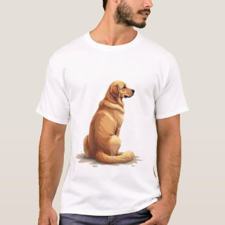 Vintage Golden Retriever bakifrån hundälskare illu T Shirt