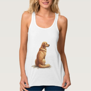 Vintage Golden Retriever Bakre Bild Hundälskare Il Linne Med Racerback
