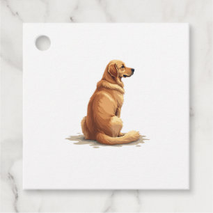 Vintage Golden Retriever Bakrevy Hundälskare Illus Gåvor Etiketter