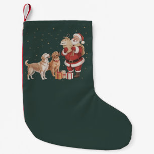 Vintage Golden Retriever Jul Tomte Hund Mamma Liten Julstrumpa
