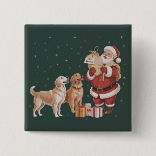 Vintage Golden Retriever Jul Tomte Jul Hund Mamma Knapp