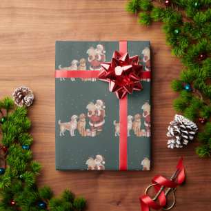 Vintage Golden Retriever Jul Tomte Jul Hund Mamma Presentpapper