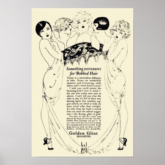 Vintage Golden Shampoo Ad Poster (Framsidan)