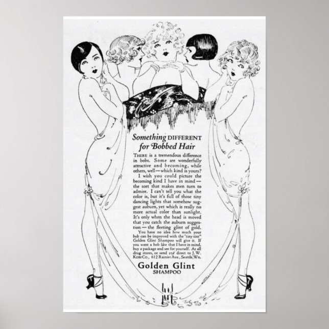 Vintage Golden Shampoo Ad Poster (Framsidan)