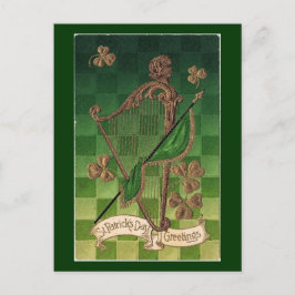 Vintage Golden Shamrocks - vykort